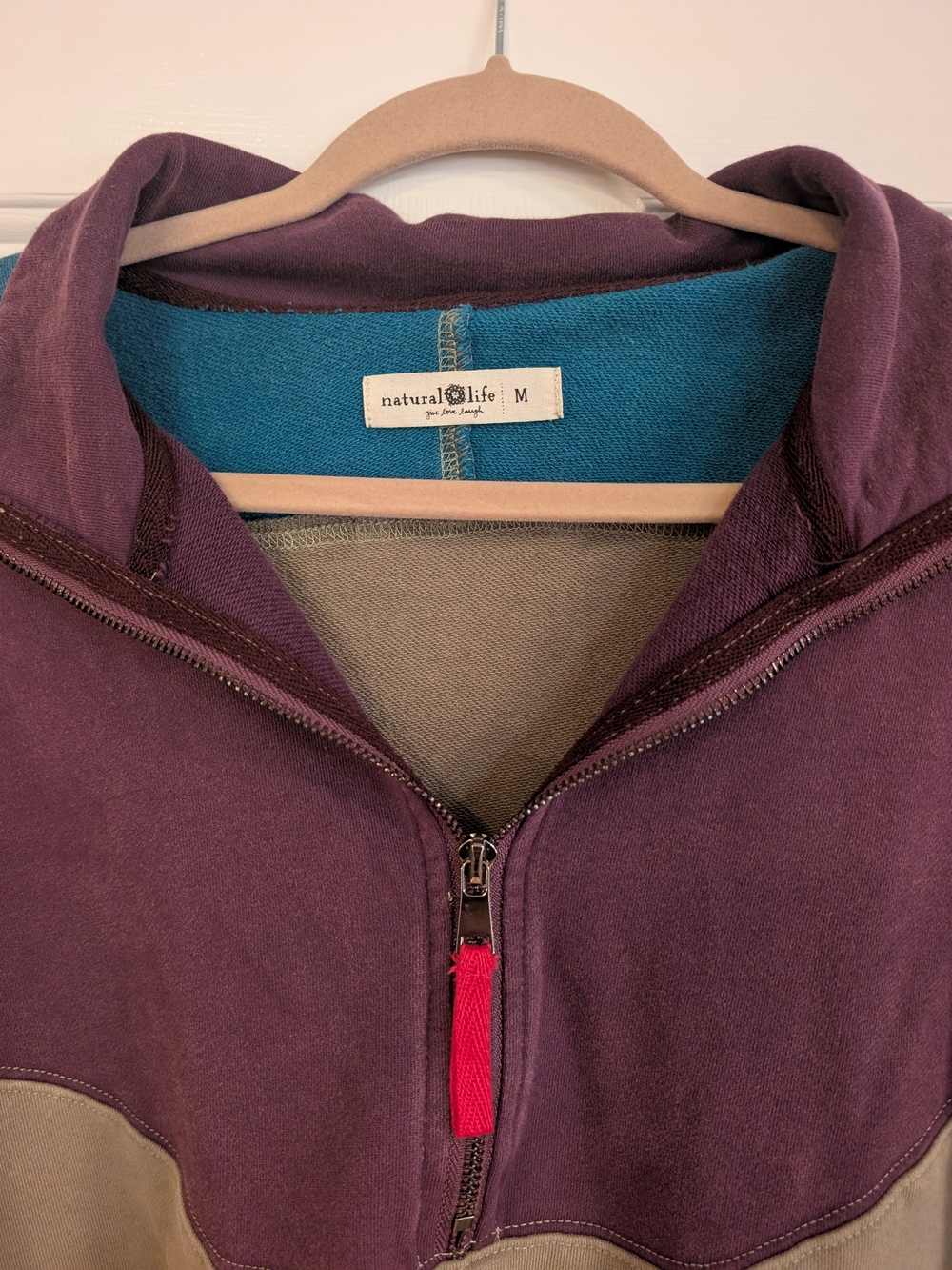 Natural Life Women’s Half-Zip Cropped Thin Sweatshirt